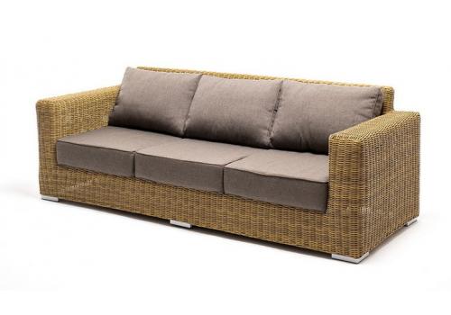  "Боно" диван из искусственного ротанга трехместный, цвет соломенный, фото 1 