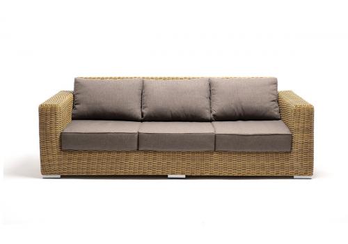  "Боно" диван из искусственного ротанга трехместный, цвет соломенный, фото 2 