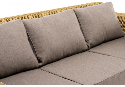  "Боно" диван из искусственного ротанга трехместный, цвет соломенный, фото 4 