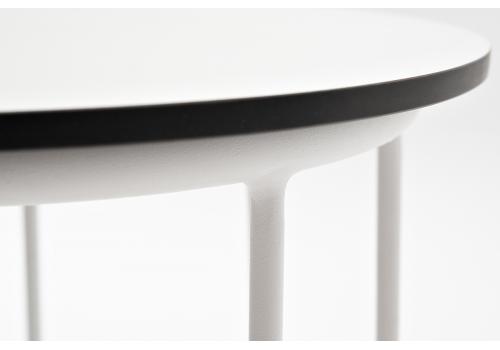  "Эквадор" журнальный стол из HPL круглый Ø40 H55, каркас из стали белый, цвет столешницы "молочный", фото 2 