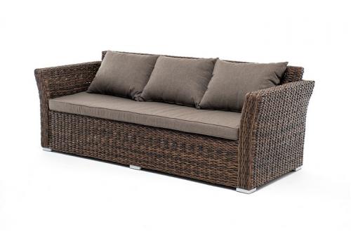  "Капучино" диван из искусственного ротанга (гиацинт) трехместный, цвет коричневый, фото 1 