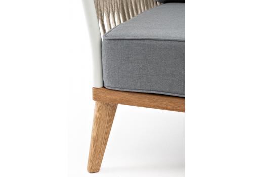  "Касабланка" кресло плетеное из роупа, основание дуб, роуп серо-коричневый 23мм, ткань серая, фото 8 