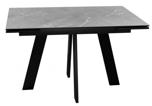  Стол DikLine SKM120 Керамика серый мрамор/подстолье черное/опоры черные (2 уп.), фото 1 