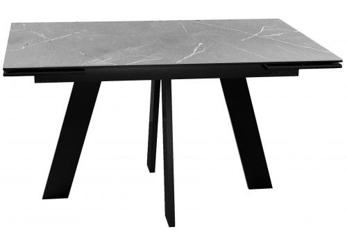  Стол DikLine SKM140 Керамика серый мрамор/подстолье черное/опоры черные (2 уп.), фото 1 
