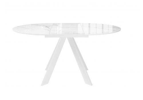  Стол DikLine SFC100 d1000 стекло Оптивайт Белый мрамор/подстолье белое, фото 2 