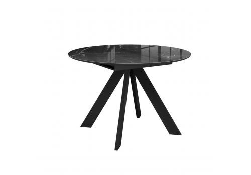  Стол DikLine SFC100 d1000 стекло Оптивайт Черный мрамор/подстолье черное, фото 1 