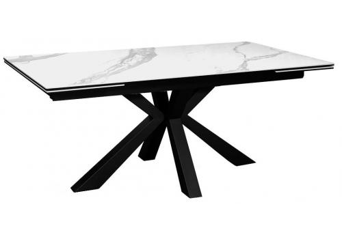  Стол DikLine SFE160 Керамика Белый мрамор/подстолье черное/опоры черные (2 уп.), фото 1 