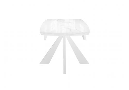  Стол DikLine SFU120 стекло белое мрамор глянец/подстолье белое/опоры белые (2 уп.), фото 6 