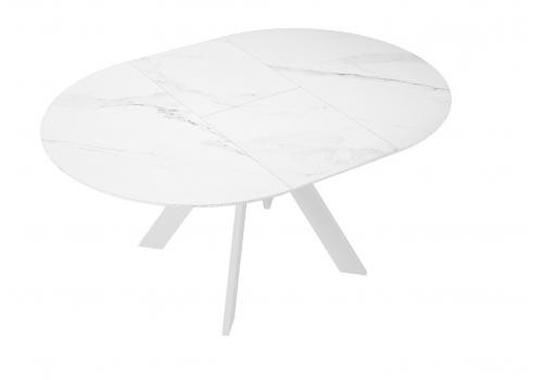  Стол DikLine SKC100 d1000 Керамика Белый мрамор/подстолье белое/опоры белые, фото 5 