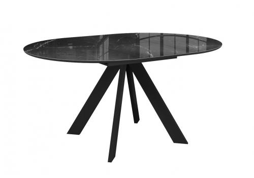  Стол DikLine SFC110 d1100 стекло Оптивайт Черный мрамор/подстолье черное/опоры черные, фото 8 
