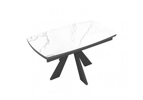  Стол DikLine SKU120 Керамика Белый мрамор/подстолье черное/опоры черные, фото 8 
