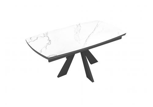  Стол DikLine SKU140 Керамика Белый мрамор/подстолье черное/опоры черные, фото 7 