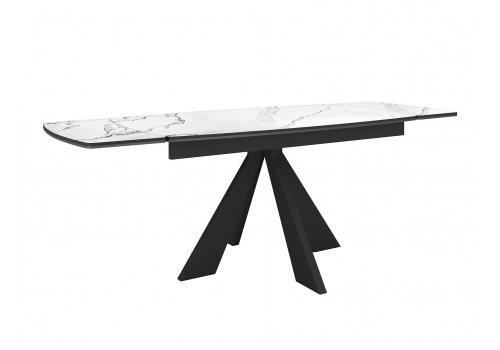  Стол DikLine SKU140 Керамика Белый мрамор/подстолье черное/опоры черные, фото 2 