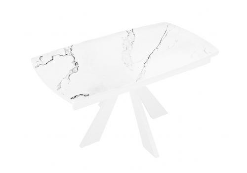  Стол DikLine SKU120 Керамика Белый мрамор/подстолье белое/опоры белые, фото 8 