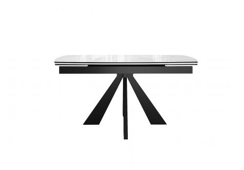  Стол DikLine SFU140 стекло белое мрамор глянец/подстолье черное/опоры черные (2 уп.), фото 8 