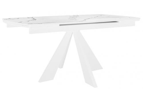  Стол DikLine SKU140 Керамика Белый мрамор/подстолье белое/опоры белые, фото 1 
