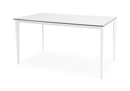  "Малага" обеденный стол из HPL 140х80см, цвет молочный, каркас белый, фото 1 
