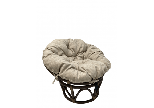  Кресло папасан - мини 23/01Е (d=85) с бежевой подушкой, фото 3 