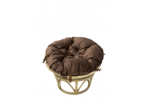  Кресло папасан - мини 23/01Е (d=85) с коричневой подушкой, фото 2 
