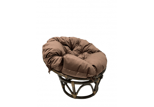  Кресло папасан - мини 23/01Е (d=85) с коричневой подушкой, фото 3 