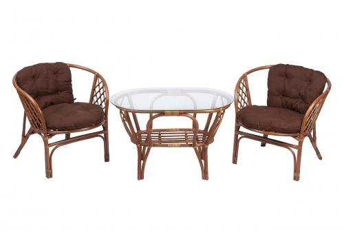  Комплект Багама дуэт с простыми коричневыми подушками и овальным столом, фото 1 