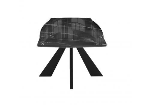  Стол DikLine SFU140 стекло черное мрамор глянец/подстолье черное/опоры черные (2 уп.), фото 5 