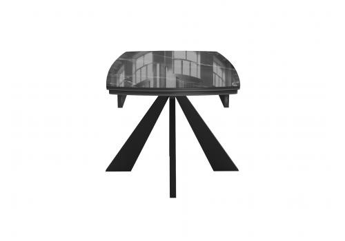  Стол DikLine SFU120 стекло черное мрамор глянец/подстолье черное/опоры черные (2 уп.), фото 6 
