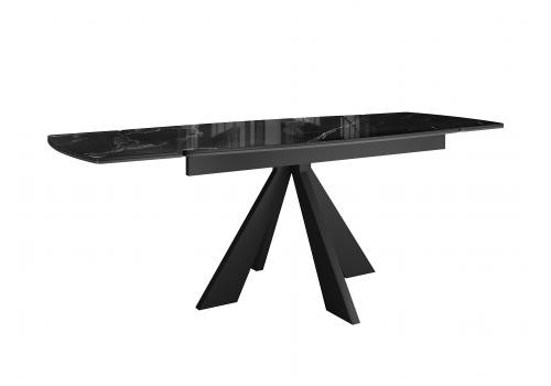  Стол DikLine SFU120 стекло черное мрамор глянец/подстолье черное/опоры черные (2 уп.), фото 4 
