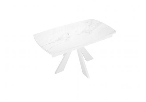 Стол DikLine SFU140 стекло белое мрамор глянец/подстолье белое/опоры белые (2 уп.), фото 7 