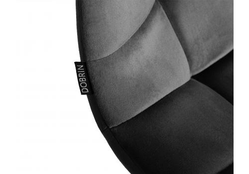  Стул полубарный DOBRIN OLIVIA, черные матовые ножки, темно-серый велюр (108-91), фото 7 