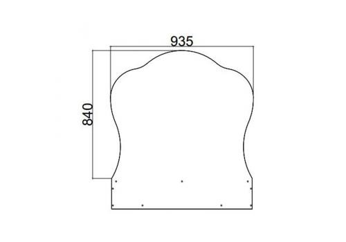  Каталея Подзеркальник с зеркалом ш.935 в.840(1034), ваниль, фото 4 