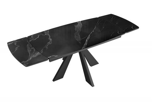  Стол DikLine SFU140 стекло черное мрамор глянец/подстолье черное/опоры черные (2 уп.), фото 7 