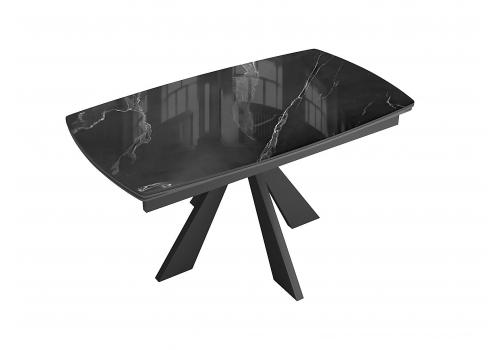  Стол DikLine SFU140 стекло черное мрамор глянец/подстолье черное/опоры черные (2 уп.), фото 8 