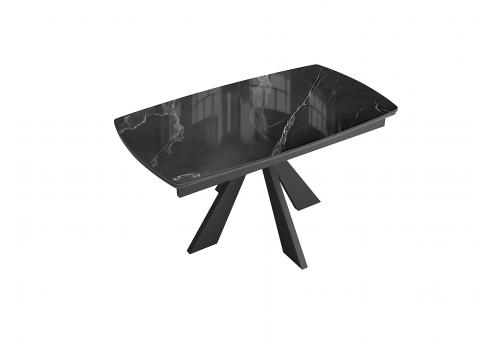  Стол DikLine SFU120 стекло черное мрамор глянец/подстолье черное/опоры черные (2 уп.), фото 8 