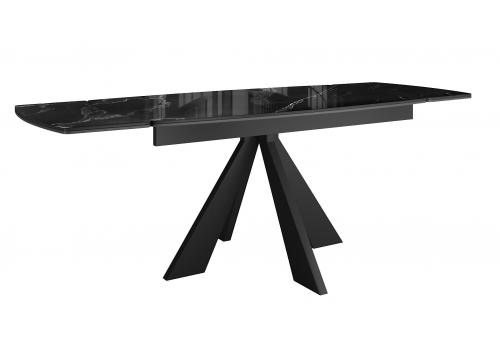 Стол DikLine SFU140 стекло черное мрамор глянец/подстолье черное/опоры черные (2 уп.), фото 4 