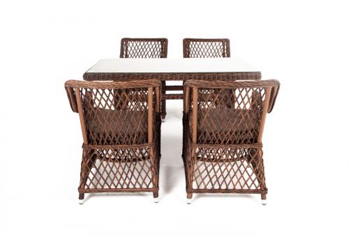  "Латте" обеденный стол из искусственного ротанга 140х80см, цвет коричневый, фото 6 