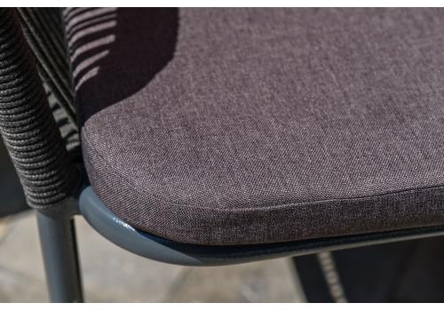  "Марсель" стул плетеный из роупа, каркас алюминий темно-серый (RAL7024) шагрень, роуп темно-серый круглый, ткань темно-серая, фото 20 