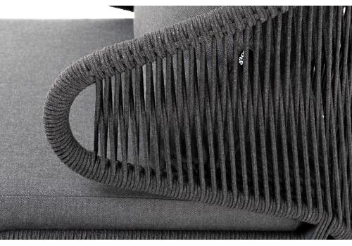  "Верона" лаунж-зона 5-местная плетеная из роупа (веревки), каркас алюминиевый темно-серый, роуп темно-серый, фото 4 