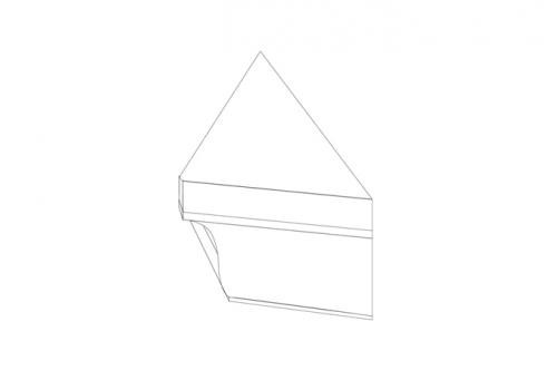  Каталея Стык карниза для углового шкафа внутренний 94х88, белая эмаль, фото 1 