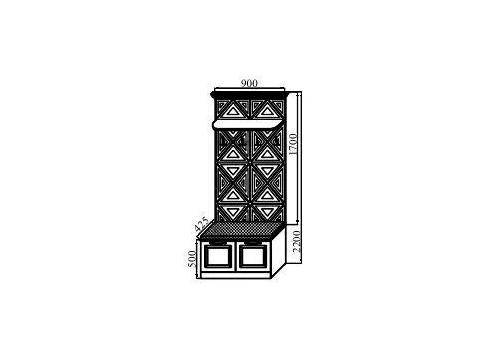  Каталея Тумба с вешалкой 2-х дверная в комплекте накладка «Каретная стяжка» антивандальная ткань, белая эмаль, фото 1 