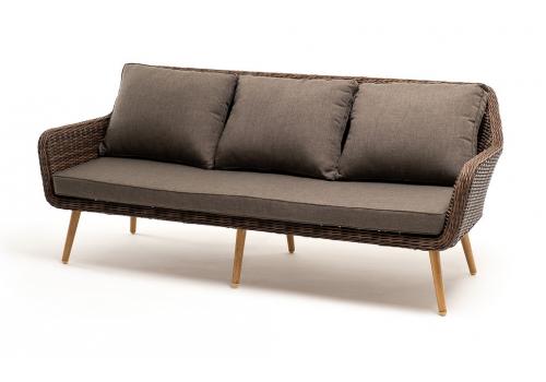  "Прованс" диван из искусственного ротанга трехместный, цвет коричневый, фото 1 