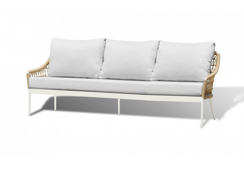  "Венеция" диван из искусственного ротанга трехместный, цвет соломенный, фото 1 