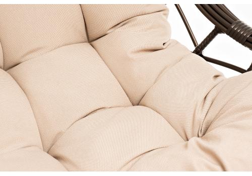  "Венеция" подвесное кресло-кокон из искусственного ротанга, цвет бронзовый с бежевой подушкой, фото 4 