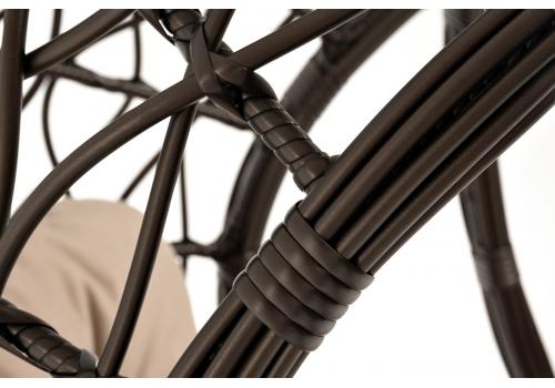  "Венеция" подвесное кресло-кокон из искусственного ротанга, цвет бронзовый с бежевой подушкой, фото 5 