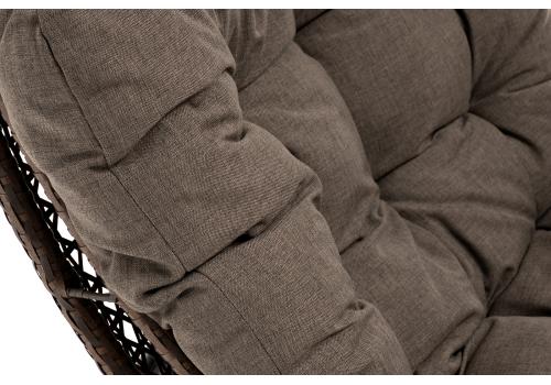  "Виши" подвесное кресло-кокон из искусственного ротанга, цвет коричневый с серо-коричневой подушкой, фото 3 