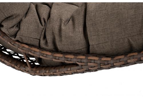  "Виши" подвесное кресло-кокон из искусственного ротанга, цвет коричневый с серо-коричневой подушкой, фото 4 