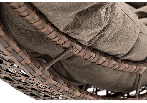  "Виши" подвесное кресло-кокон из искусственного ротанга, цвет коричневый с серо-коричневой подушкой, фото 5 