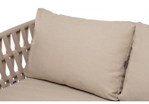  "Диего" диван 2-местный плетеный из роупа, каркас алюминий темно-серый (RAL7024), роуп темно-серый круглый, ткань темно-серая, фото 11 