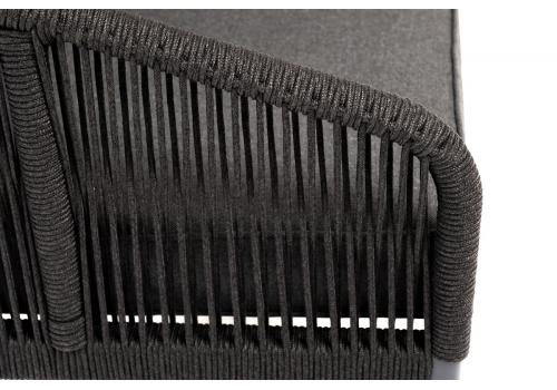  "Канны" кресло плетеное из роупа, каркас алюминий темно-серый (RAL7024) муар, роуп темно-серый круглый, ткань темно-серая 027, фото 5 