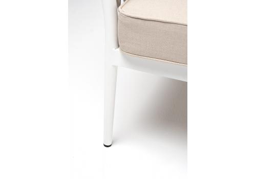  "Касабланка" диван 2-местный плетеный из роупа, каркас алюминий белый муар, роуп бежевый 20мм, ткань бежевая 035, фото 10 